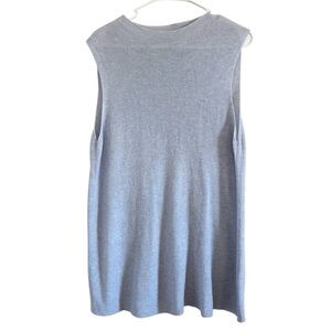 Eileen Fisher Light Weight Knit Sleeveless High Neck Sweater Tunic Top